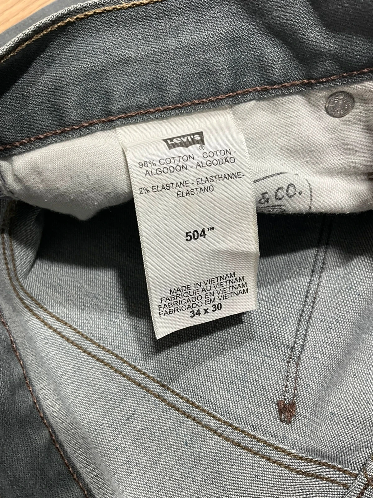 Jean Levi's 504 Coupe Regular Straight W34 L30 Vintage Coton GrisLvh 022 – photo 10